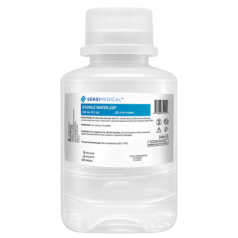 Sensimedical Sterile Water USP, 250mL Premium Cap Bottle GM7871800061