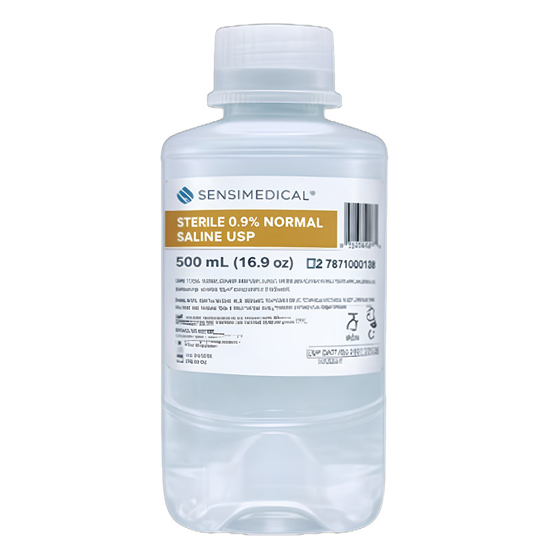 Sensimedical Sterile 0.9% Normal Saline USP, 500mL Premium Cap Bottle GM7871800067