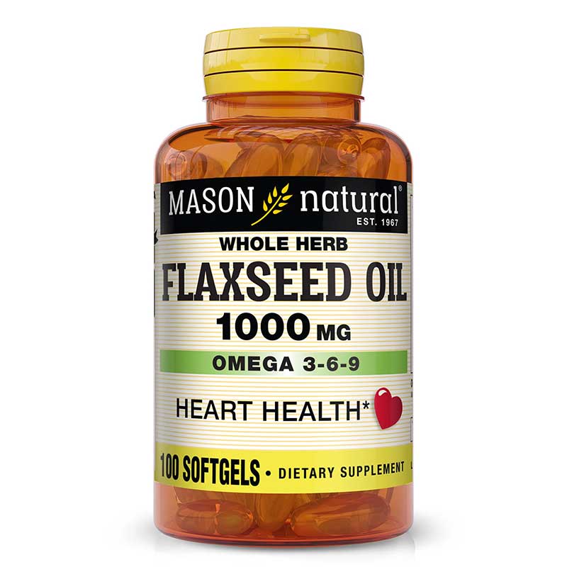 Mason Natural Flaxseed Oil Heart Health, 1000mg, 100 Softgels GQ1313100A