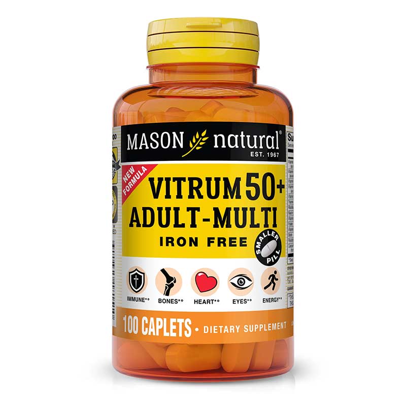 Mason Natural Vitatrum 50+, Adult Multi, 100 Caplets GQ1815100