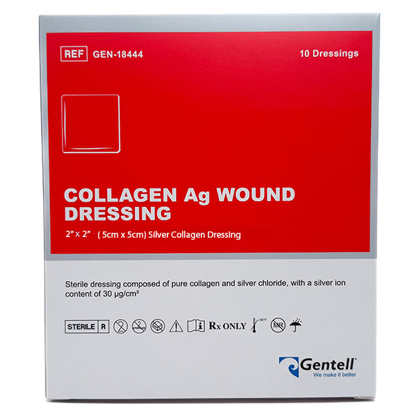 Gentell Collagen Ag Silver Wound Dressing, 2" x 2" GTLGEN18222