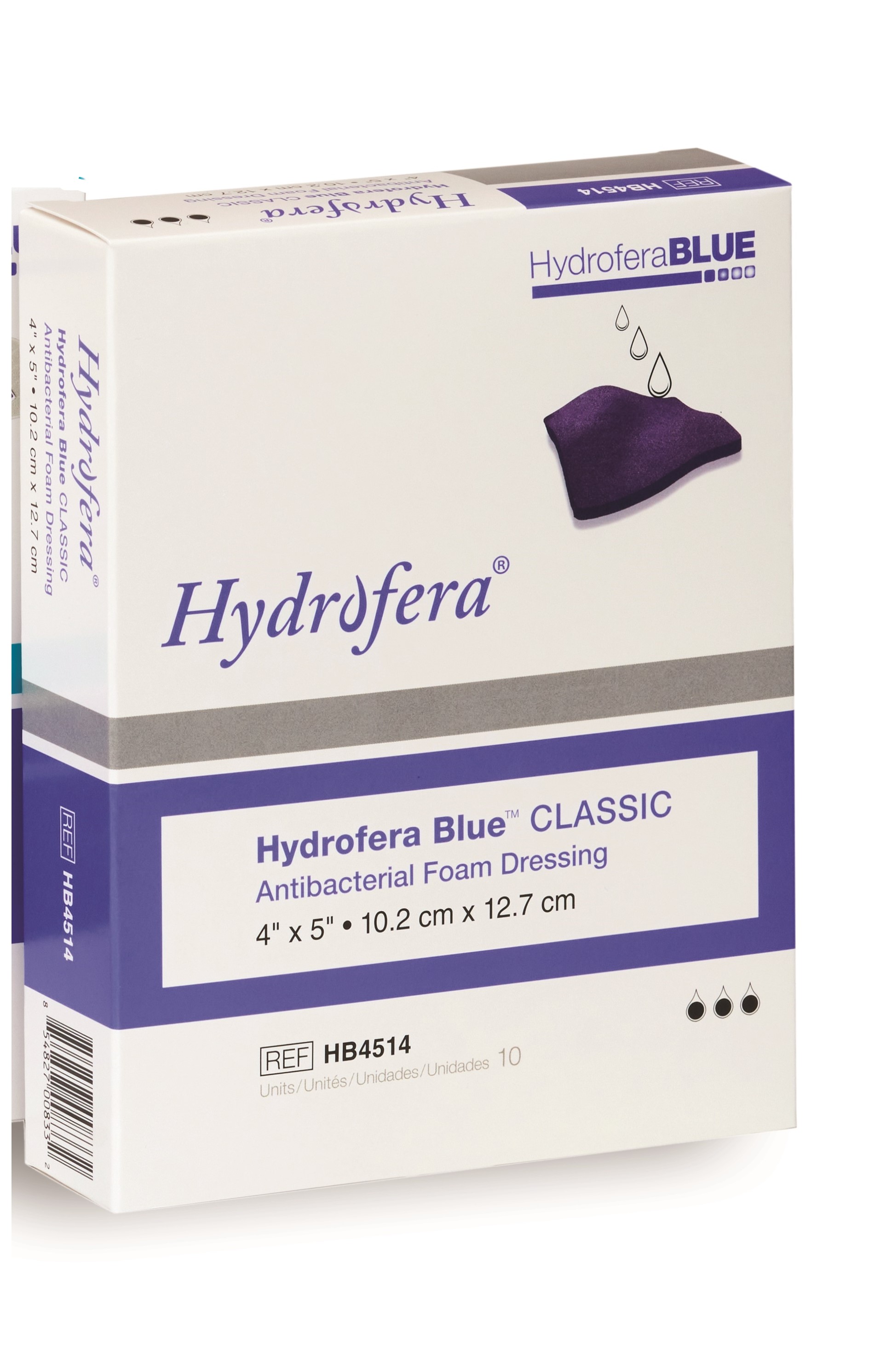 Hydrofera Blue Classic Foam Dressing, No Border, 4" x 5" HFLHB4514