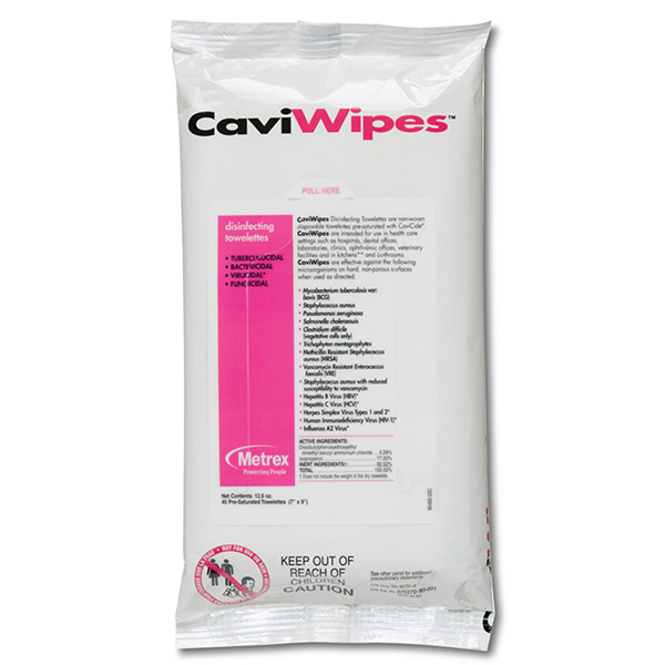 CaviWipes Surface Disinfectant Wipe  Flat Pack  7  x 9   Non-Sterile HOHM691224PK
