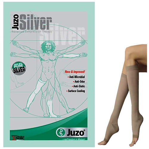 Juzo Silver Soft Compression Stocking KneeHigh, 20 to 30mmHg, Open Toe