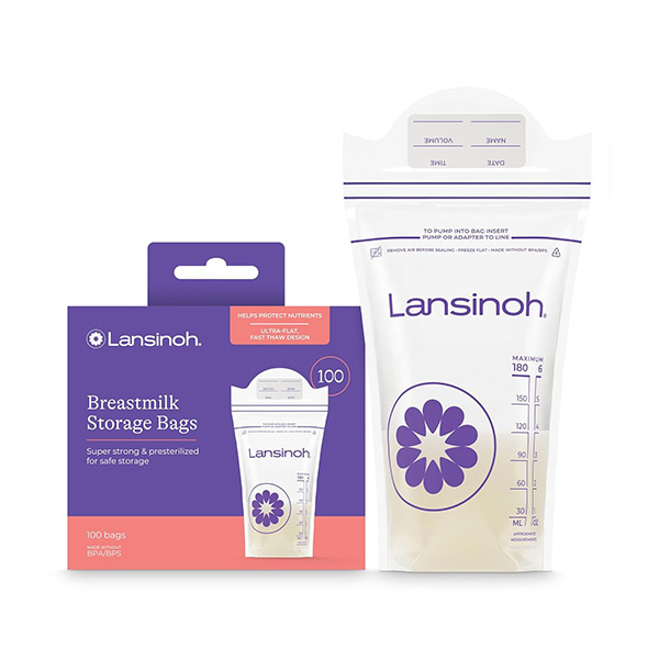 Lansinoh Breastmilk Storage Bags, Flat Pack, 100 ct LAN21473