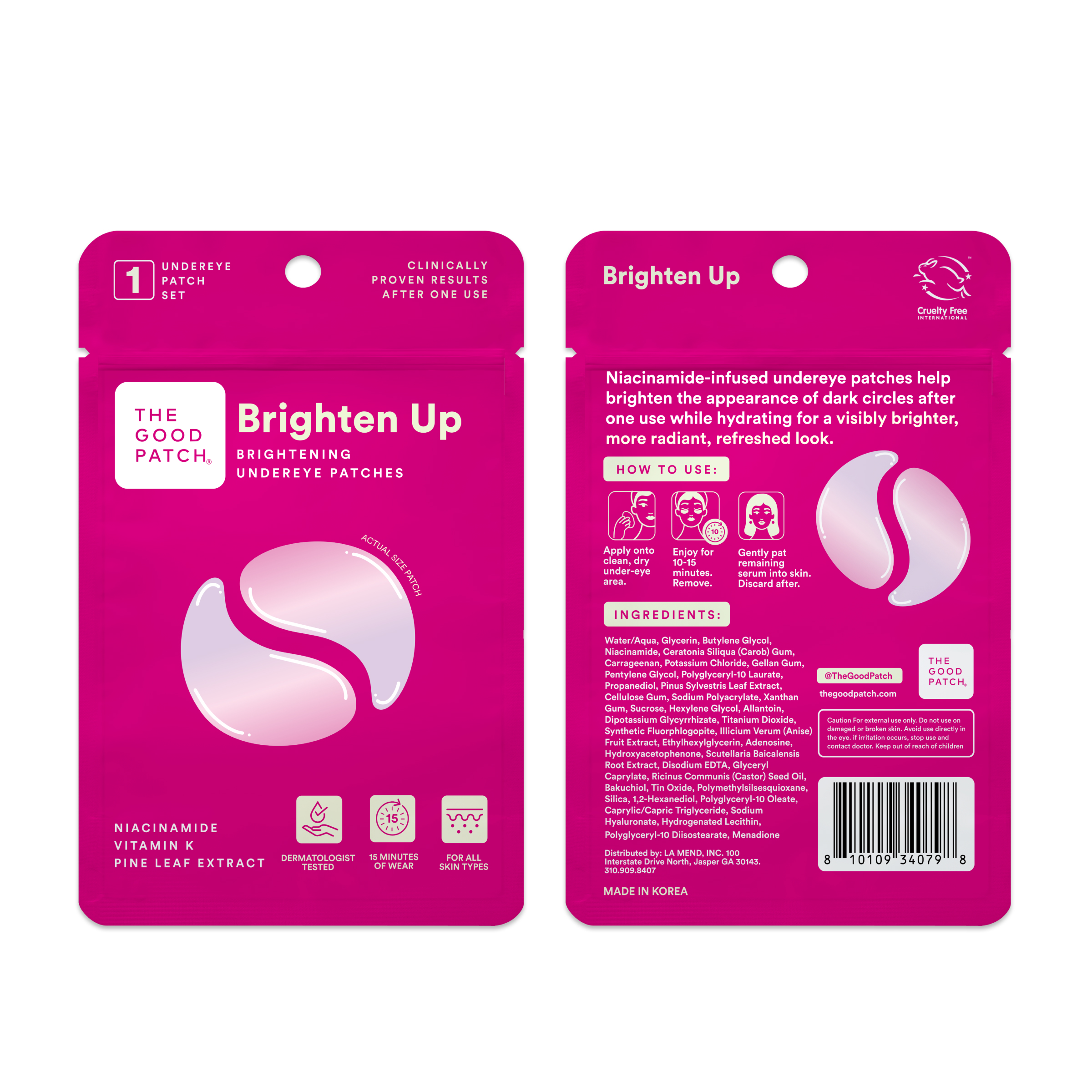 The Good Patch Brighten Up Undereye Hydrogels, 1 set LMDTGPSPDBRT