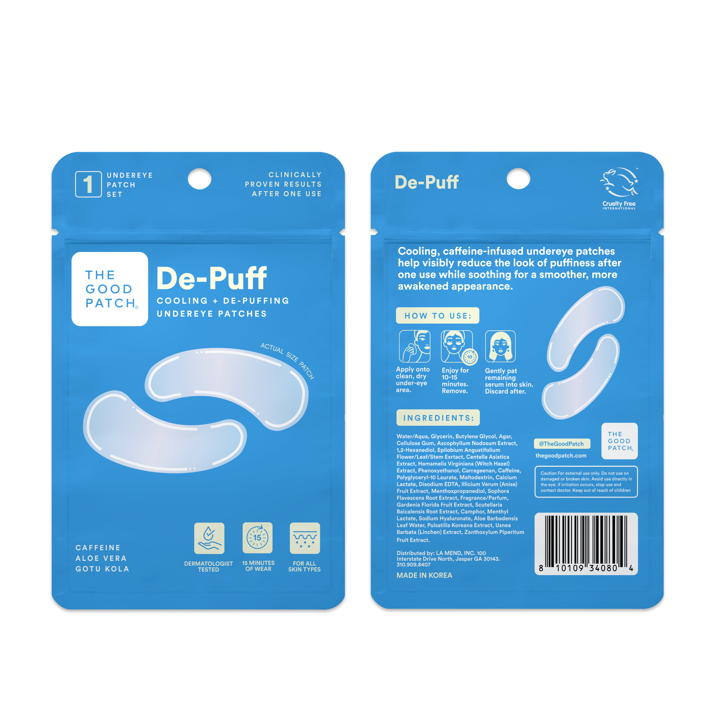 The Good Patch De-Puff Undereye Hydrogels, 1 set LMDTGPSPDDEP