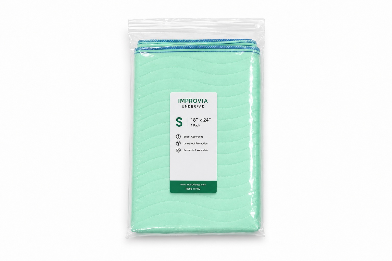Improvia Washable Re-Usable Bedwetting Incontinence Underpad, Heavy Absorbency, Small, 18" x 24" MBS1PKWU18X24GB