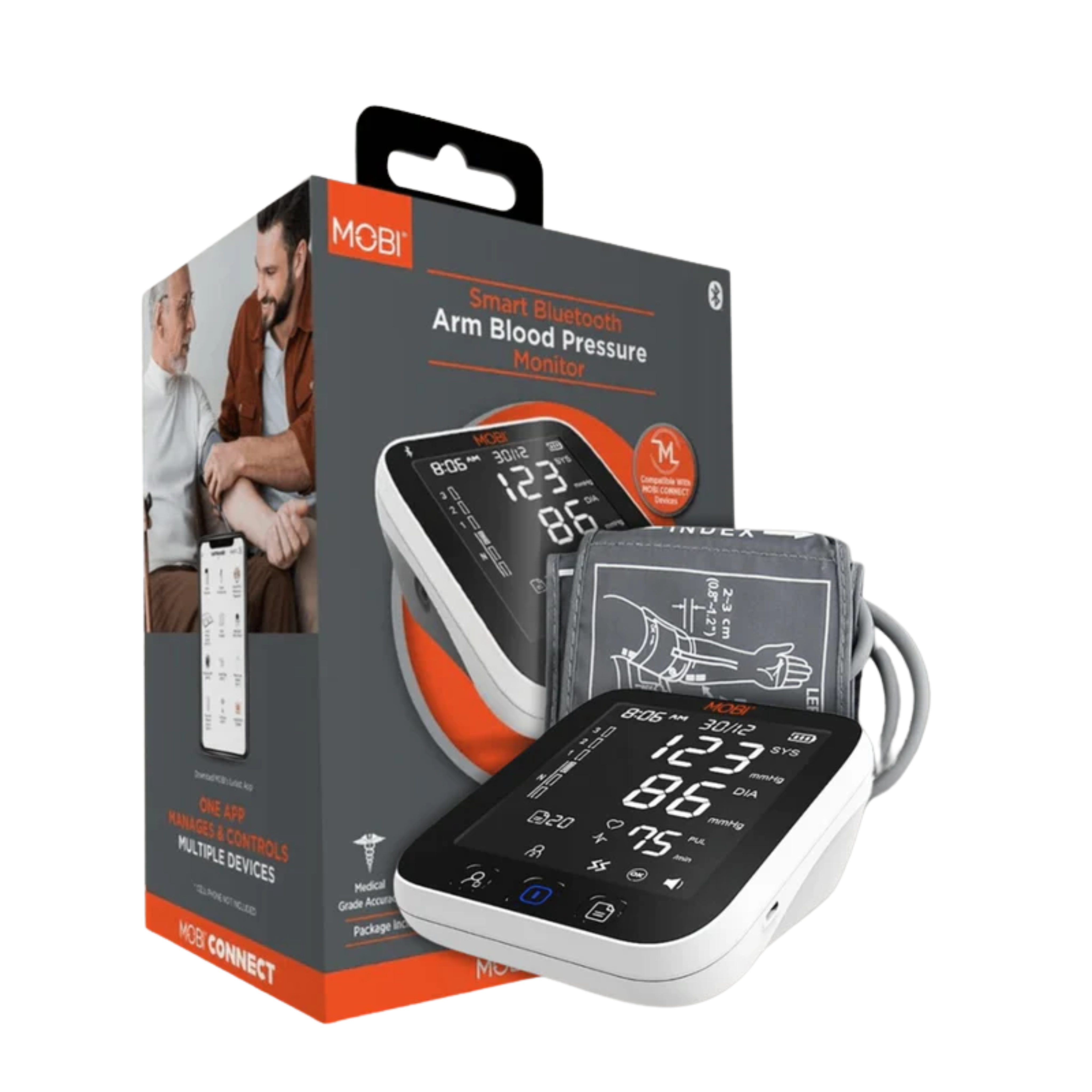 MOBI Technologies, Inc. Smart Bluetooth Arm Blood Pressure Monitor MBT700027
