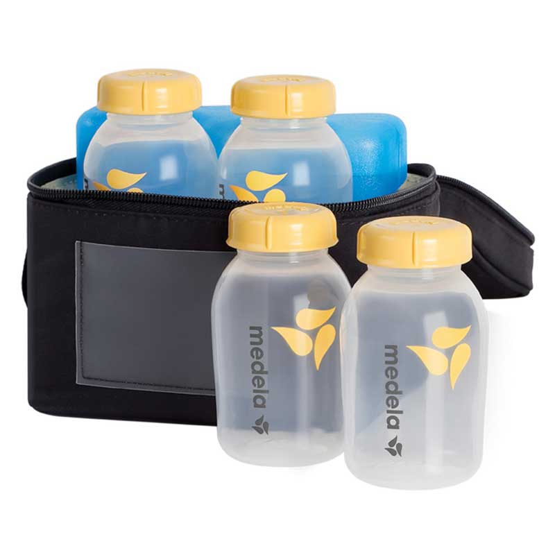 Medela Breastmilk Cooler Set, 5 oz. Breastmilk Bottles with Lids ML67068