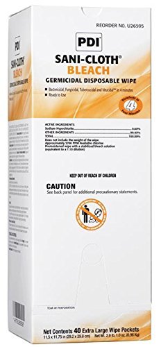 Sani-Cloth Bleach Germicidal Disposable Wipe  Individual Packets  X-Large PYU26595