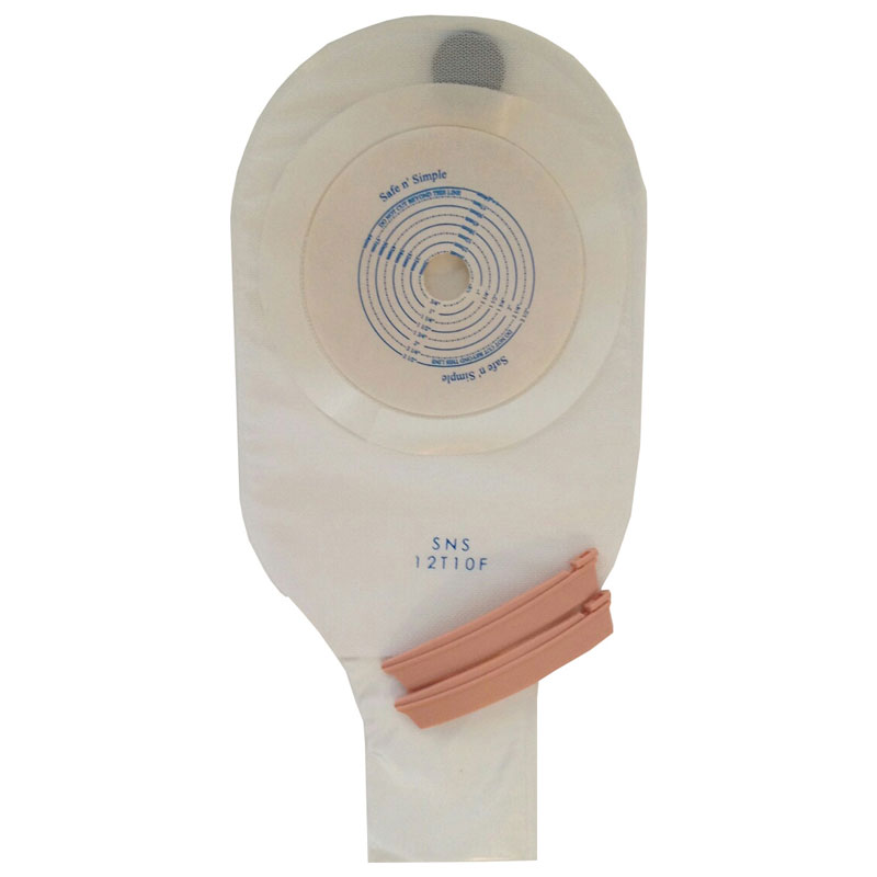Safe-N-Simple One Piece Drainable Banana Clip Pouch, Standard Wear Cut to Fit With Filter, Transparent RRSNS12T10F