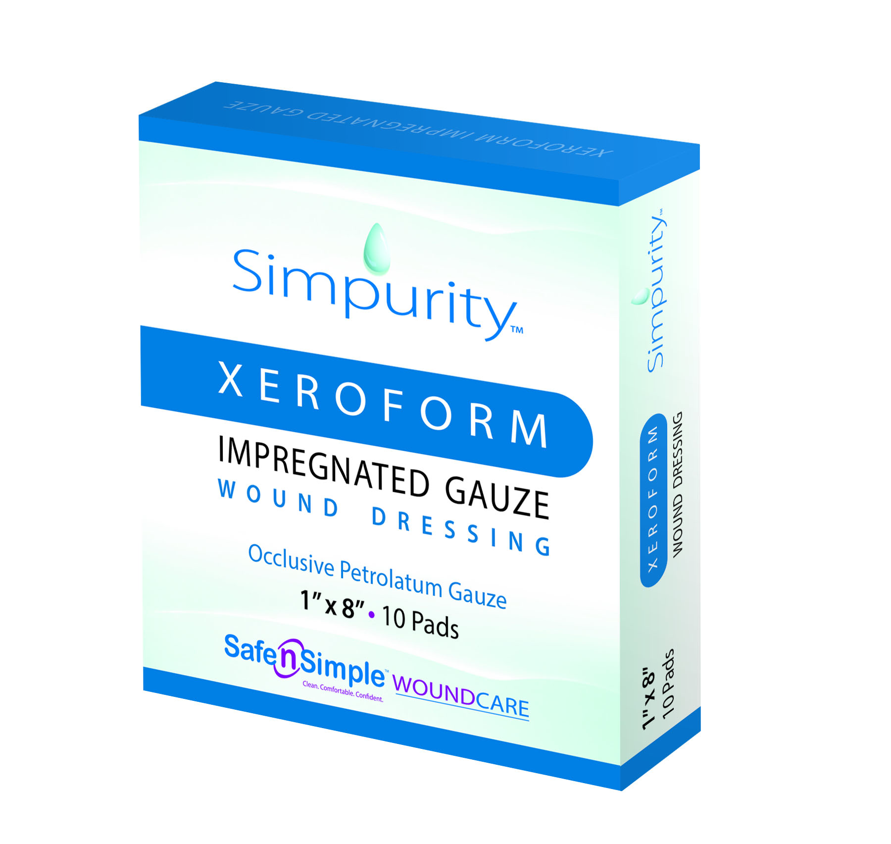 Simpurity Xeroform Petrolatum Impregnated Gauze Wound Dressing, 1" x 8" RRSNS58818