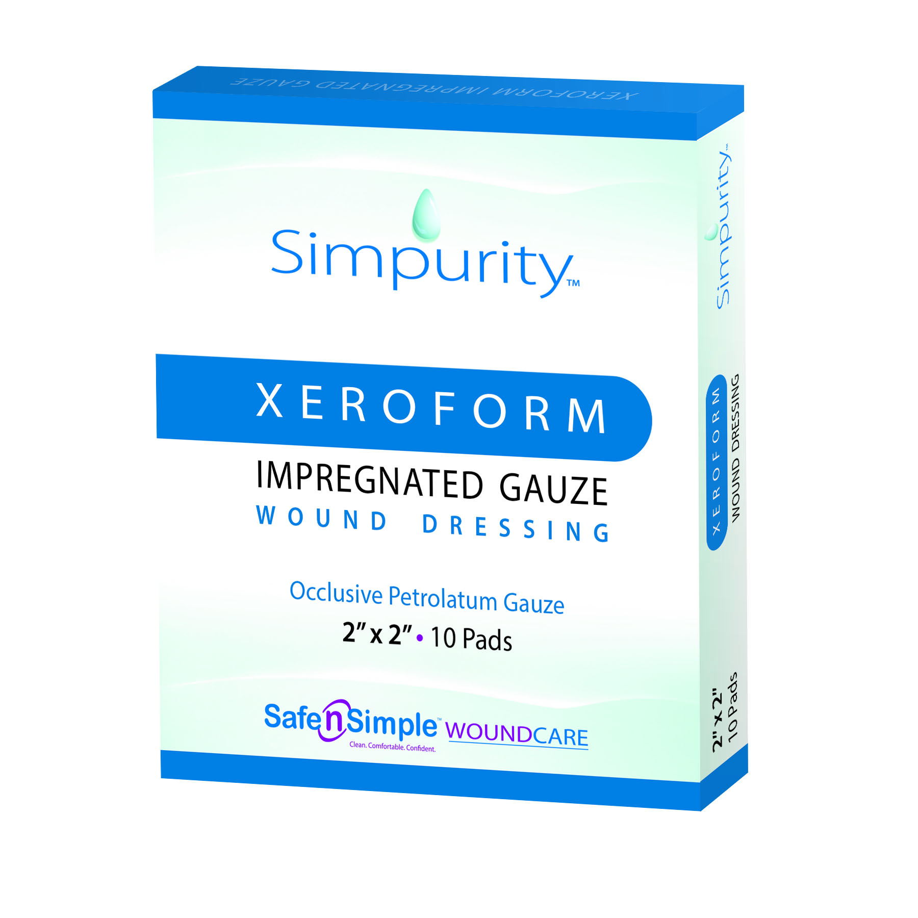 Simpurity Xeroform Petrolatum Impregnated Gauze Wound Dressing, 2" x 2" RRSNS58822