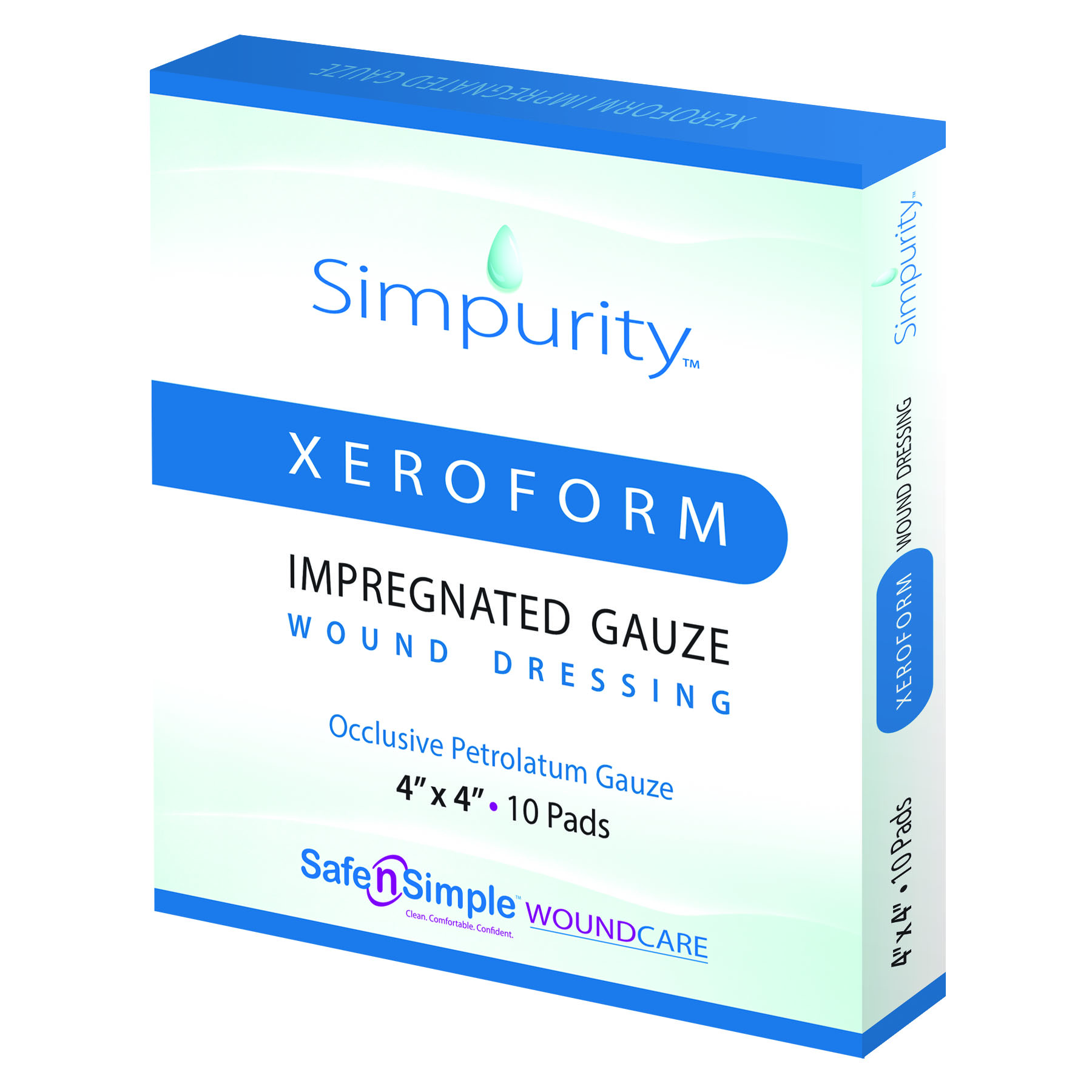 Simpurity Xeroform Petrolatum Impregnated Gauze Wound Dressing, 4" x 4" RRSNS58844