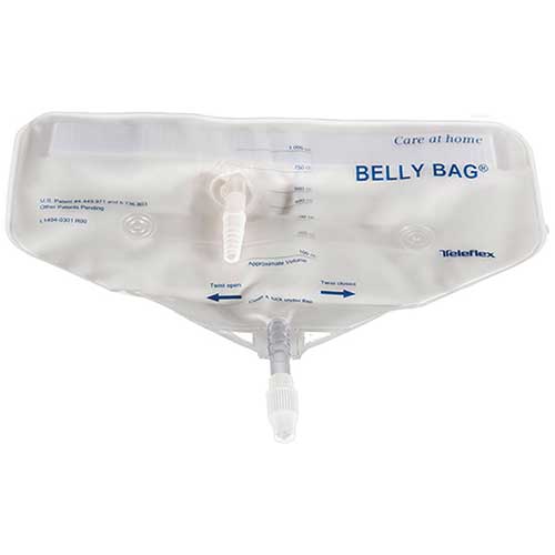 Belly Bag Urine Collection Bag with 24" Coiled Drain Tube, 1000 mL RUB1000CT