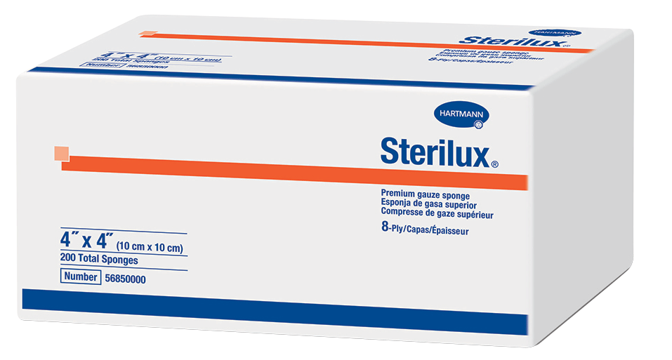 Sterilux Non-Sterile Premium Gauze Sponge 4" x 4", 8-Ply EV56850000