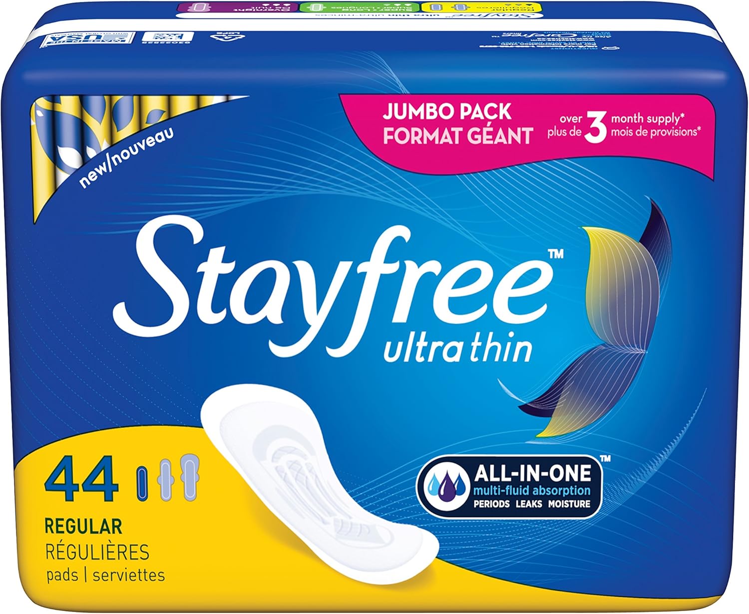 Stayfree Ultra Thin Pads, Regular, Wingless, 44 ct - REPLACES TX02595 TX31820