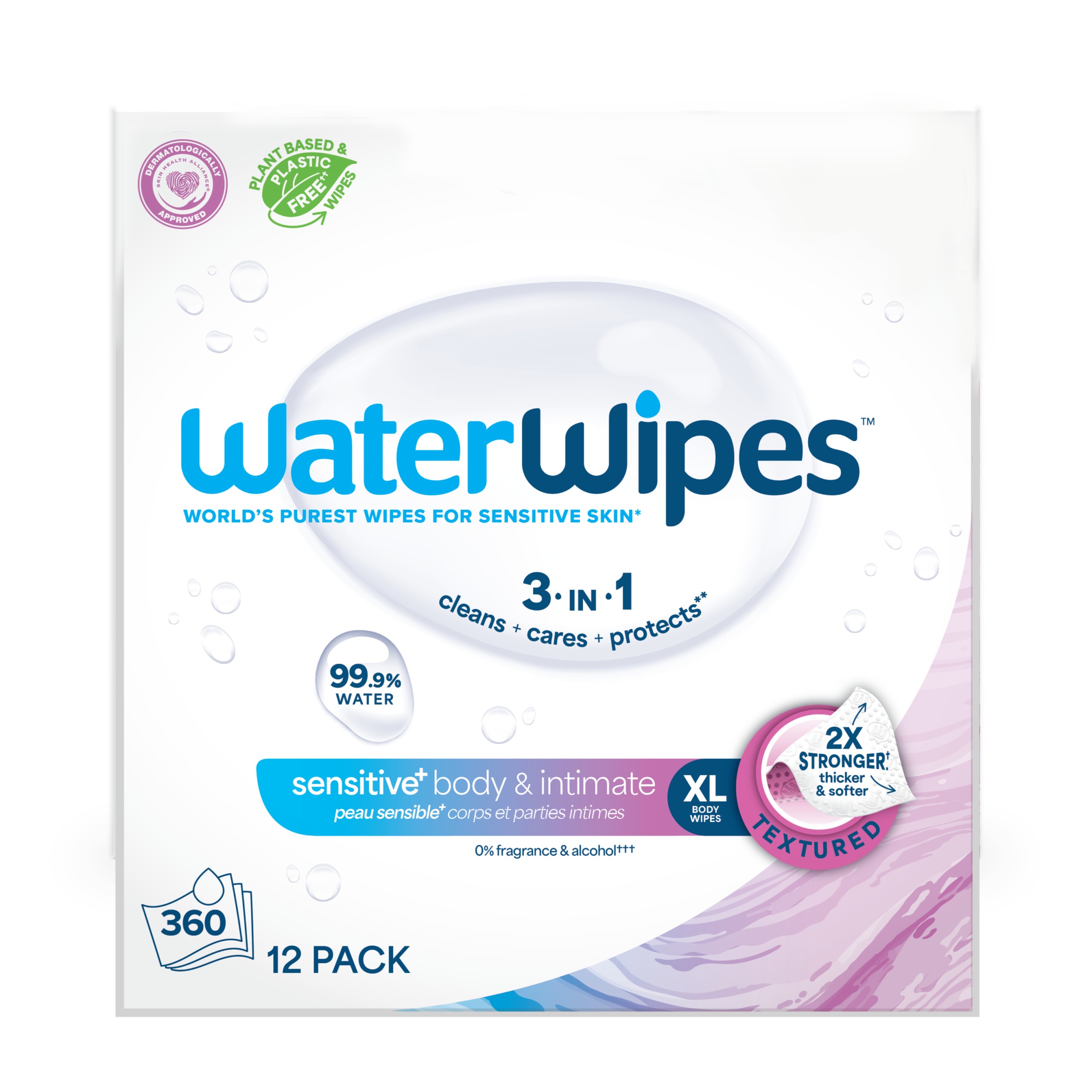 WaterWipes Sensitive Whole Body Cleansing Wipes, 360 Count (12 Packs) WWU100032