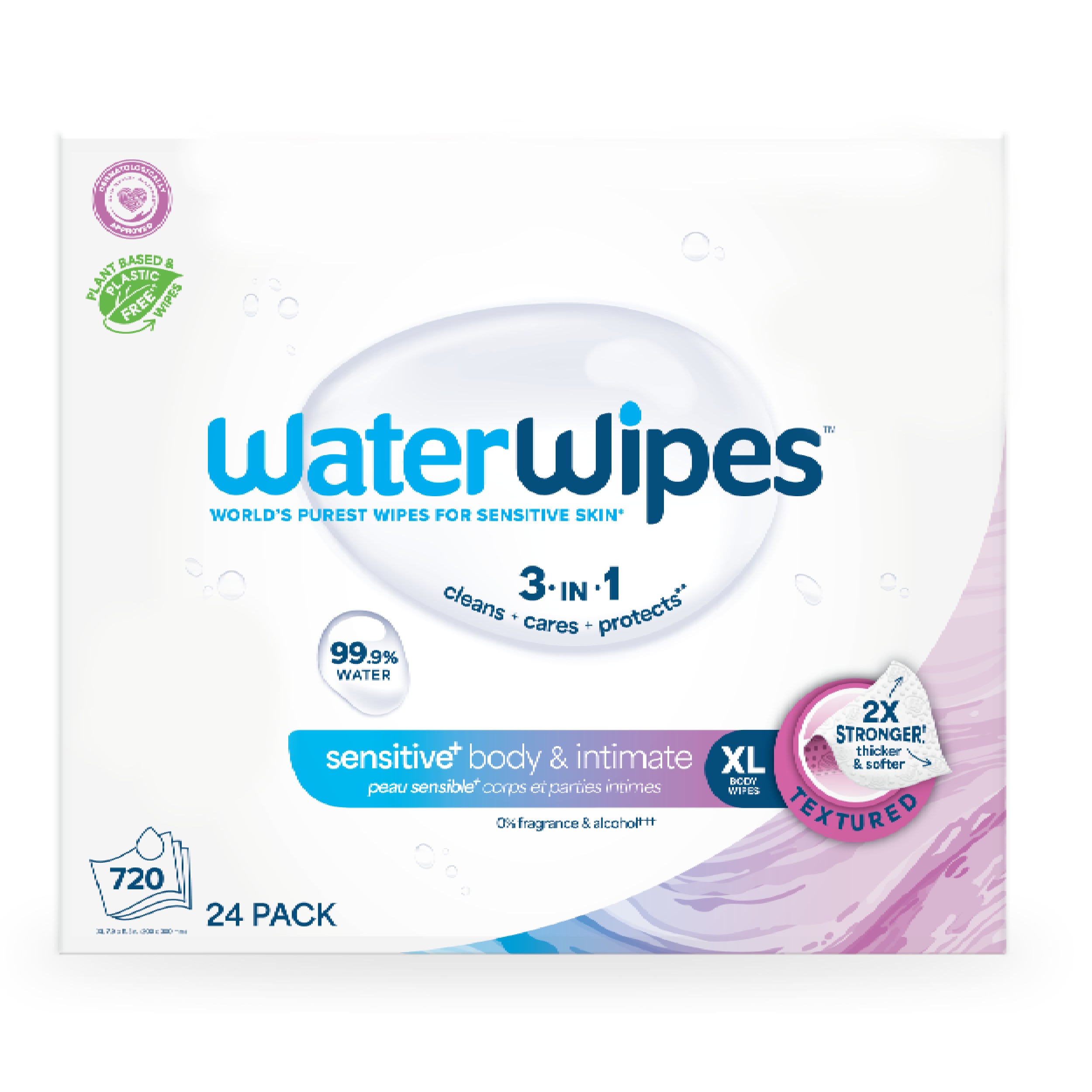 WaterWipes Sensitive Whole Body Cleansing Wipes, 720 Count (24 Packs) WWU20000258